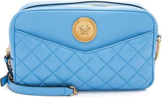 Versace Blue Quilted Leather Medusa Camera Bag (Authentic Pre-Loved)