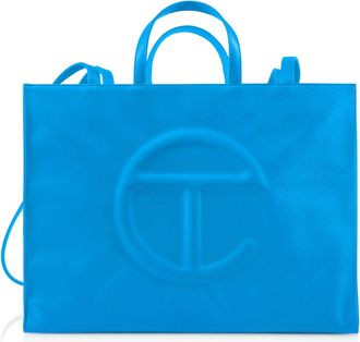 Telfar Large Shopping Bag, Cyan, L