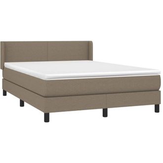 vidaXL Vidaxl - Cama Box Spring Con Colch&oacute;n Tela Gris Taupe 140x200 Cm