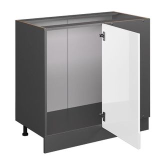 Vicco Mobile ad angolo cucina R-Line, Bianco lucido, 86 cm senza piano di lavoro Vicco
