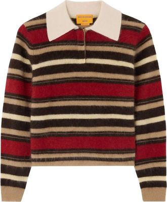 Guest In Residence Tops, Dames, Veelkleurig, M, Kasjmier, Grizzly Cropped Rugby Trui