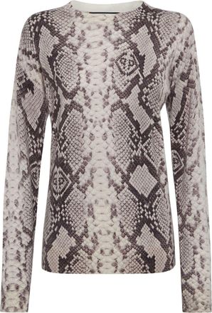 Philipp Plein Pitone cashmere sweater - women - Cashmere - M - Neutrals