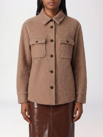 PESERICO Virgin Wool Blend Shirt Jacket with Patch Pockets and a Curved Hem