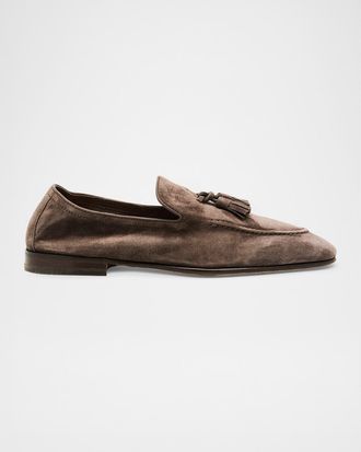Brunello Cucinelli Men & apos;s Suede Tassel Loafers