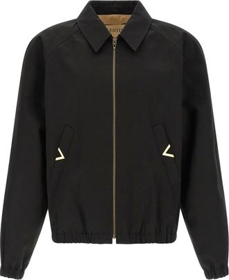 Valentino Light Jackets, male, Black, Size: XL Giubbino Vgold