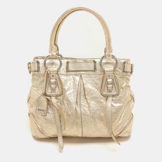 DKNY Dkny Gold Crinkled Leather Tote