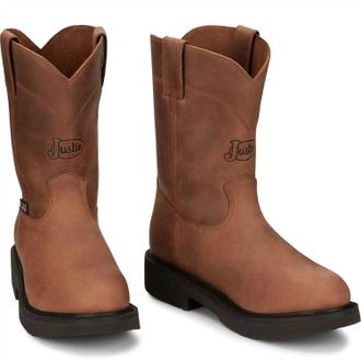 Justin Mens Round-Up 10 In Aged Bark