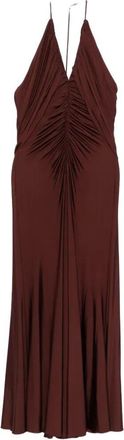 Self Portrait Brown Jersey Drape Midi Dress