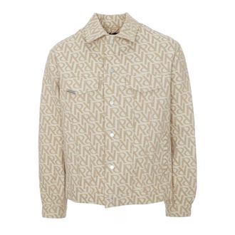 Represent Light Jackets, male, Beige, Size: 2XL Initial Denim Jacket