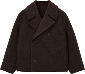 Christophe Lemaire Dispatch felted mini peacot - men - Wool/Cotton - 46 - Brown