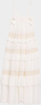 Ramy Brook Lisbeth Embroidered Tiered Maxi Dress Coverup
