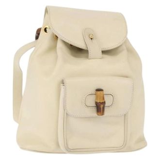 Gucci Pre-owned Backpacks, female, White, Size: ONE SIZE Pre-owned Leather Backpack
