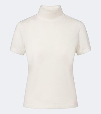 Eleventy Cotton and wool turtleneck top