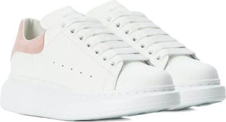 Alexander McQueen Womens Oversize Sneakers White-Patchouli Pink Calf Leather Trainers White/patchouli