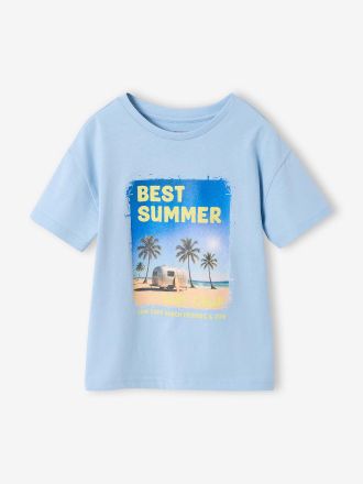 Vertbaudet T-Shirt Kinder, Recycling-Baumwolle himmelblau