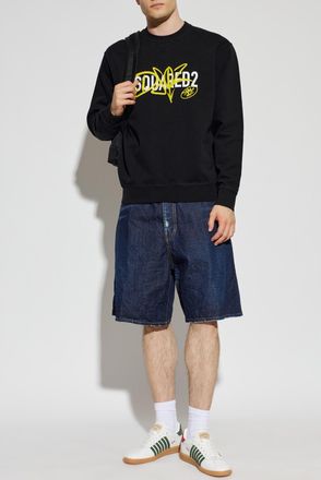 Dsquared2 Sweatshirt With Printed Logo, Mens, Black