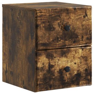 vidaXL Mesita De Noche De Pared Roble Ahumado 34,5 X 33 X 40 Cm Vidaxl