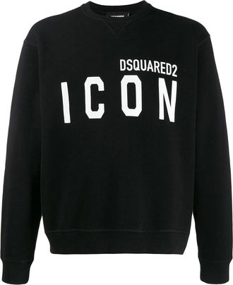 Dsquared2 Mens Icon Logo Sweatshirt Black Cotton - Size Medium