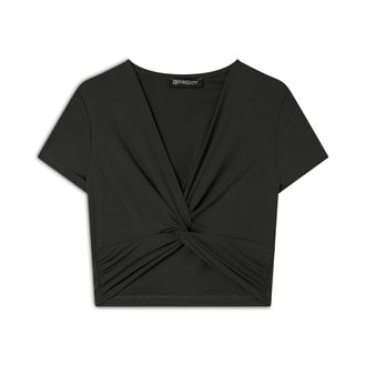 Freddy Kurzarmshirt FREDDY top S25WTWT14, Damen, Gr. XXL, schwarz, Obermaterial: 73% Polyamid PA. 27% Elasthan EL., Shirts Kurzarmshirt