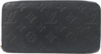 Louis Vuitton Black Leather Long Wallet (Bi-Fold) (Pre-Owned)