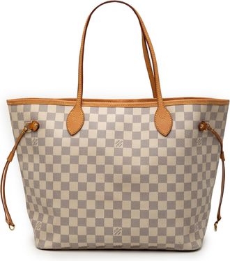 Louis Vuitton Pre-owned Womens Damier Azur Neverfull Mm - Ivory Textile - One Size