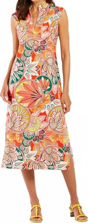 Jude Connally Kristin Maxi Stain Glass Dress In Coral Gold