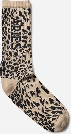 Aries J Adoro Aries Leopard Socks Beige