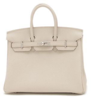 Herm&egrave;s Herm&egrave;s Cream Birkin 25 in Taurillon Clemence