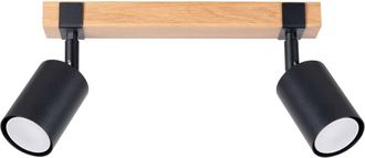 Sollux Lighting Lámpara de techo negro/madera natural acero/madera natural alt.17