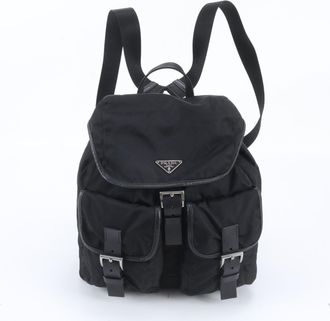 Prada Black Leather Nylon Backpack (Pre-Owned)
