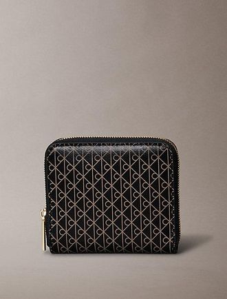 Calvin Klein Allover Monogram Square Zip Wallet