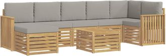 vidaXL Conjunto De Sof&aacute;s De Exterior 8 Uds. Blanco Y Gris Claro Vidaxl