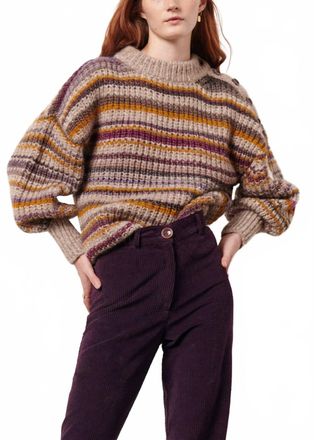 Sessun Nuza Stripe Sweater In Violet