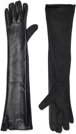 BCBGeneration Faux Leather Gloves in Black at Nordstrom Rack, Size Medium