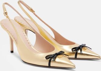 Valentino Garavani Bepointy 80 leather slingback pumps