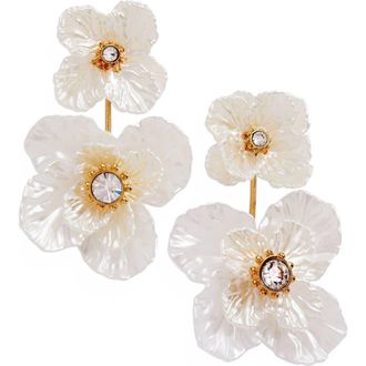 Alex and Ani New York Botanical Garden 2-in-1 Poppy Statement Earrings in White at Nordstrom