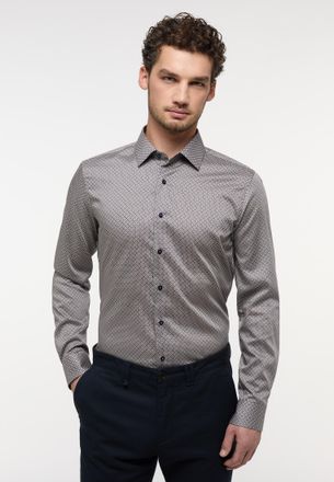 Eterna Langarmhemd ETERNA SLIM FIT, Herren, Gr. 44, Normalgr&ouml;ssen, beige, Twill, 100% Baumwolle, schmal, Manschette, Hemden Langarmhemd, NON IRON (b&uuml;gelfrei)