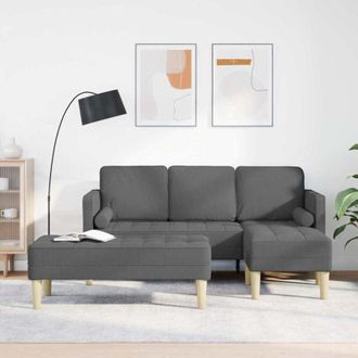 vidaXL vidaXL Set di divani 2 pcs Grigio scuro 173 x 131 x 67 cm Tessuto