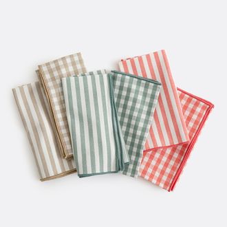 La Redoute Interieurs Set van 4 servetten, 30% gerecycled katoen, geweven-geverfd, SOIZIC