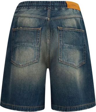 Amiri Mens Blue Cotton Bermuda Shorts