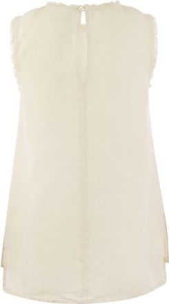 PESERICO Peserico Womens Sleeveless Linen Top - Ivory - Size EU 42 (Womens)