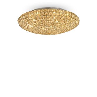 Netlighting King 9 Light Indoor Large Flush Light Gold G9