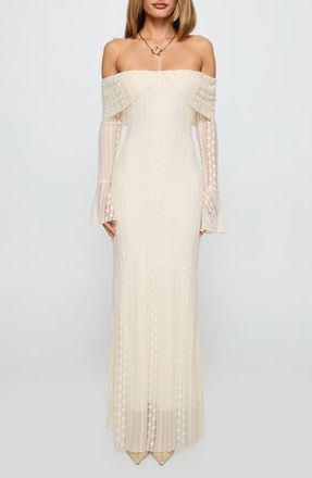 Princess Polly Perdita Long Sleeve Lace Maxi Dress in Cream at Nordstrom, Size 12