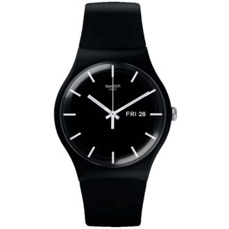 Swatch Mens Originals Power Tracking Mono Black Black Dial Watch