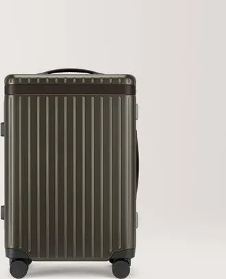 Carl Friedrik Large Carry-on Luggage - Hard case in Polycarbonate and Aluminium - Dark Green / Dark Brown