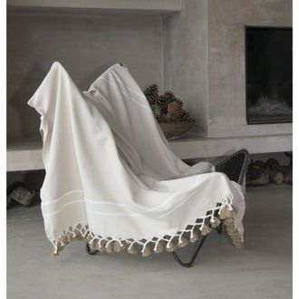 Febronie Manta plaid algod&oacute;n topo claro 130x170