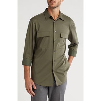 Theory Noll Long Sleeve Button-Up Shirt in Uniform at Nordstrom, Size Xx-Large