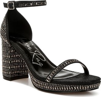 London Rag Ronan Crystal Embellished Platform Sandal in Black at Nordstrom Rack, Size 5