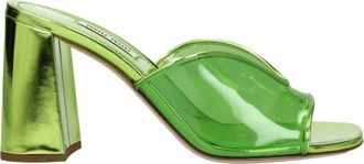 Miu Miu Green Plexiglass Platform Womens Sandals