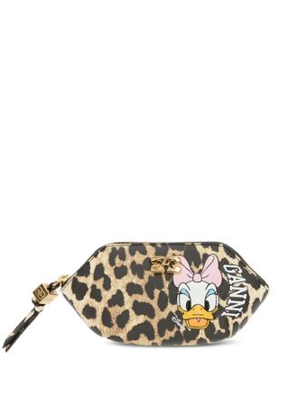 Ganni x Disney leopard-print wallet - Brown